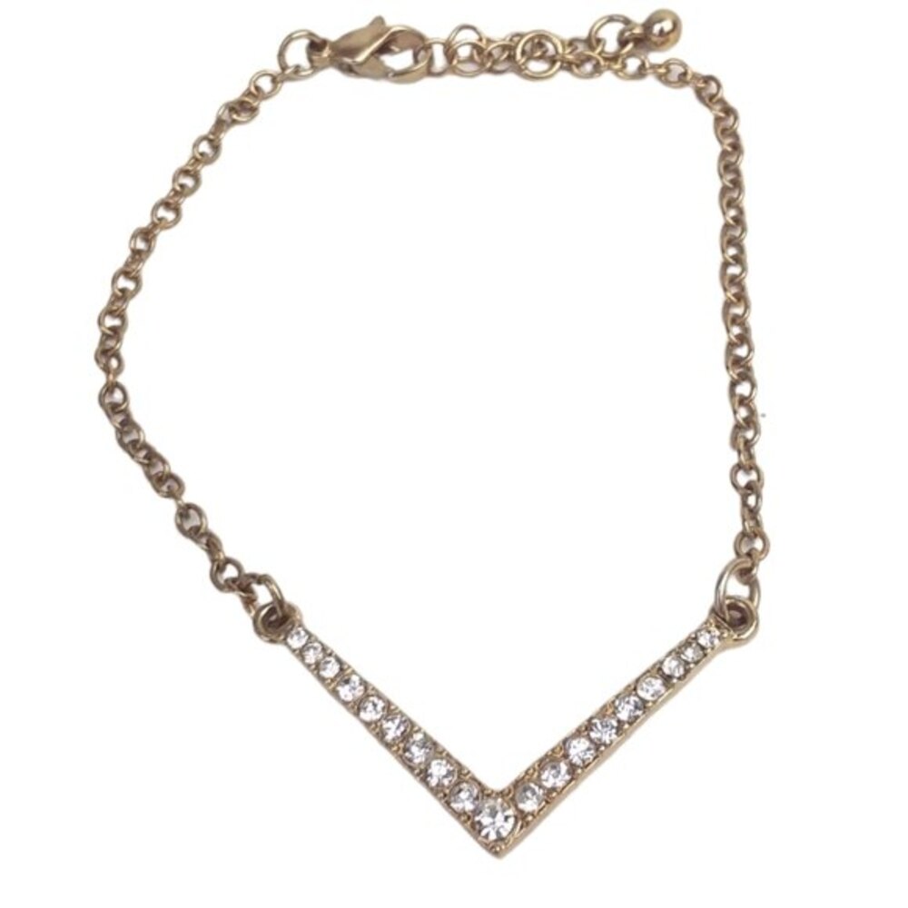 Crystal V Bar Bracelet